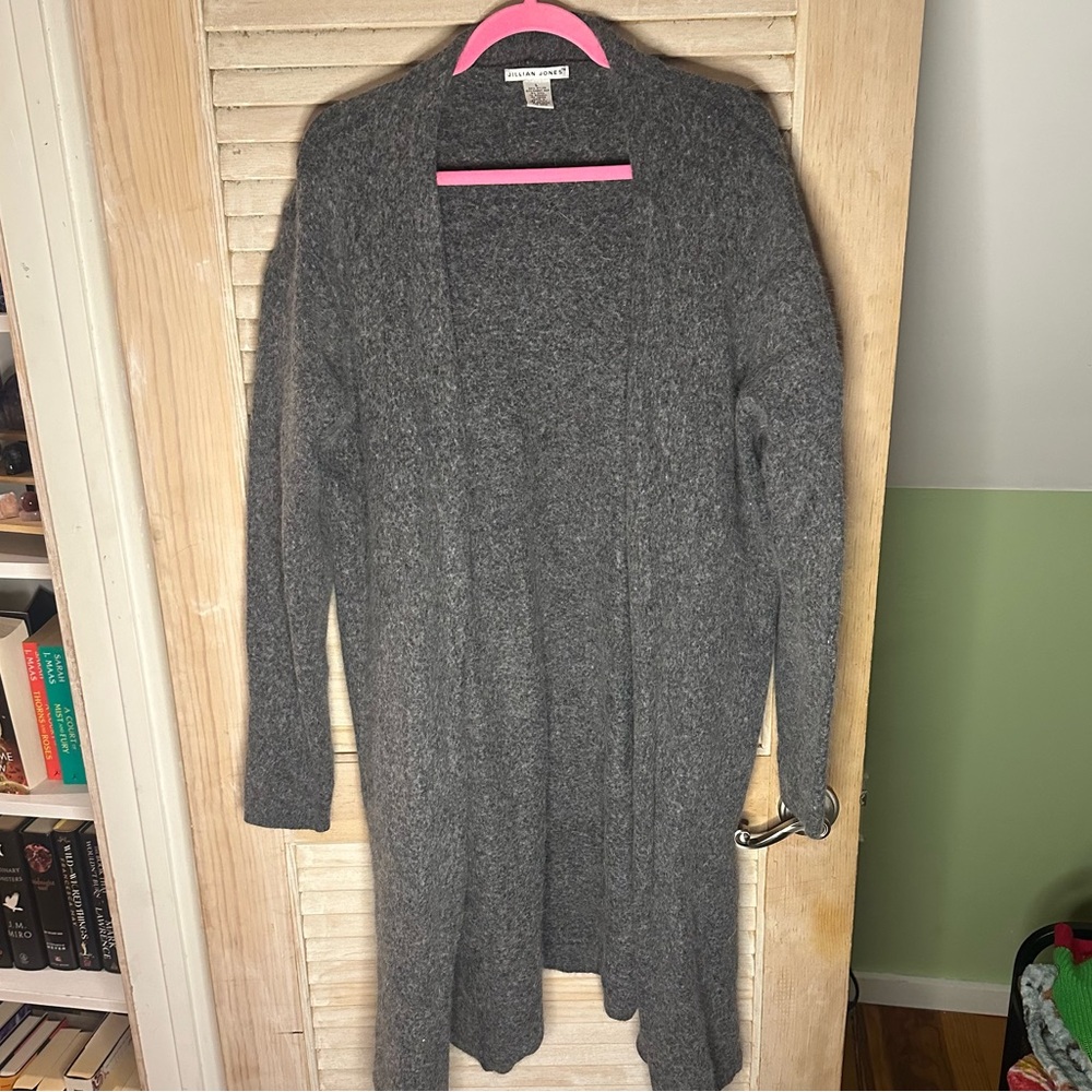 J. Jill Charcoal Rabbit Hair Front Cardigan